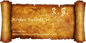 Krebs Zoltán névjegykártya